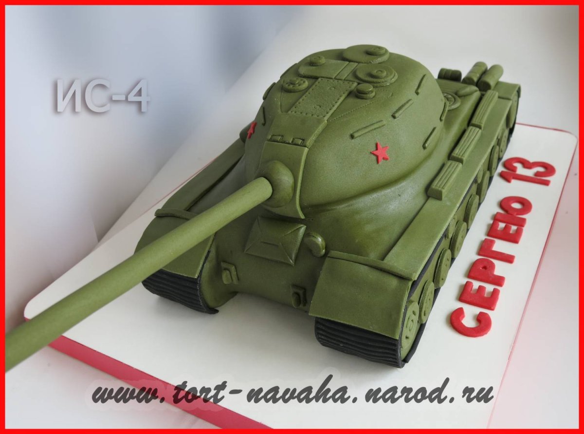 Торт с танком для ребенка