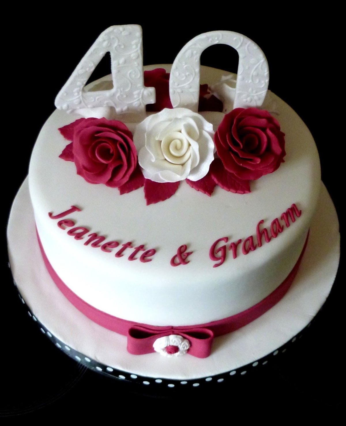 Оформление торта на рубиновую свадьбу