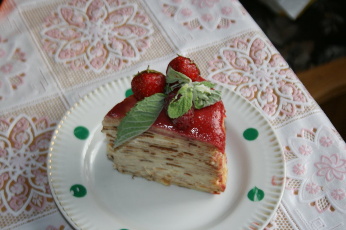 Блины с мороженым и шоколадом