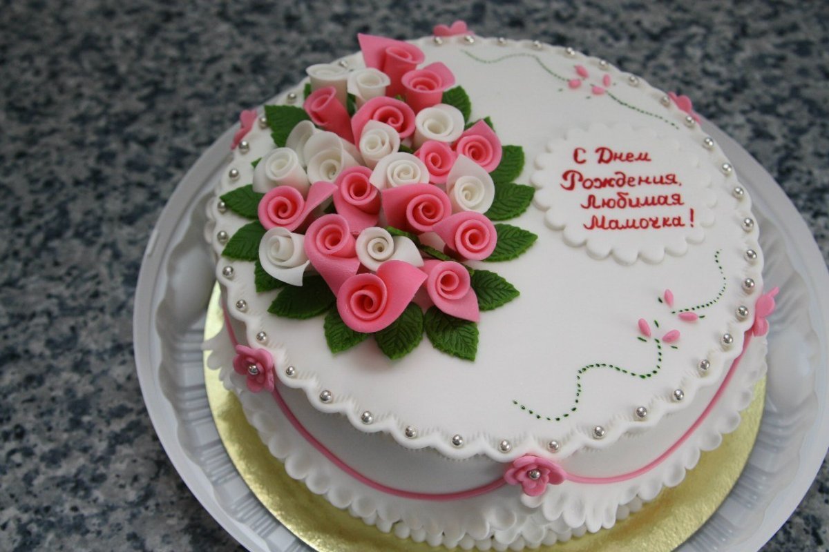 Украсить торт для мамы