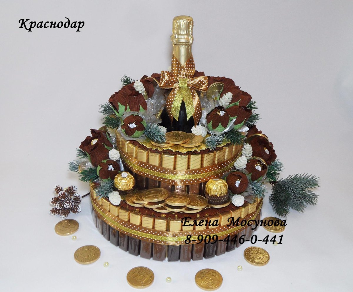 Торт из конфет мерси и Ферреро Роше