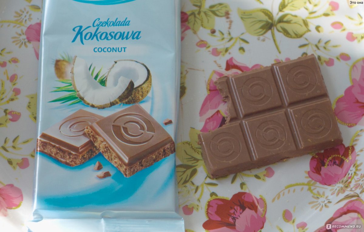 Шоколад с кокосовой стружкой