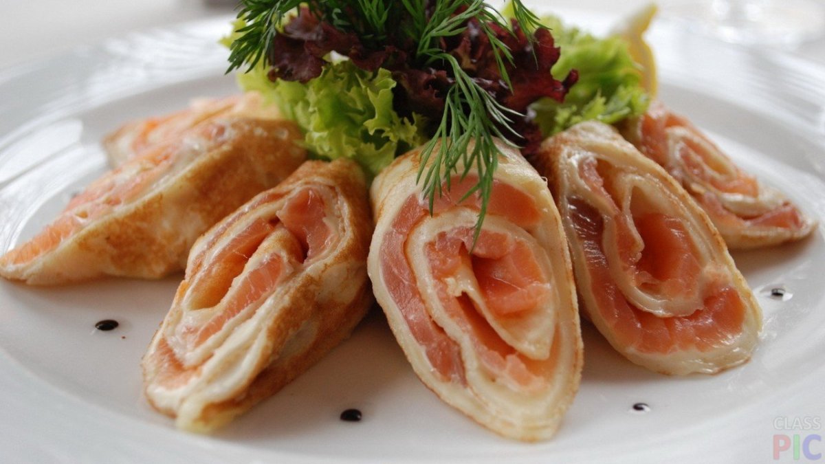 Блины с семгой