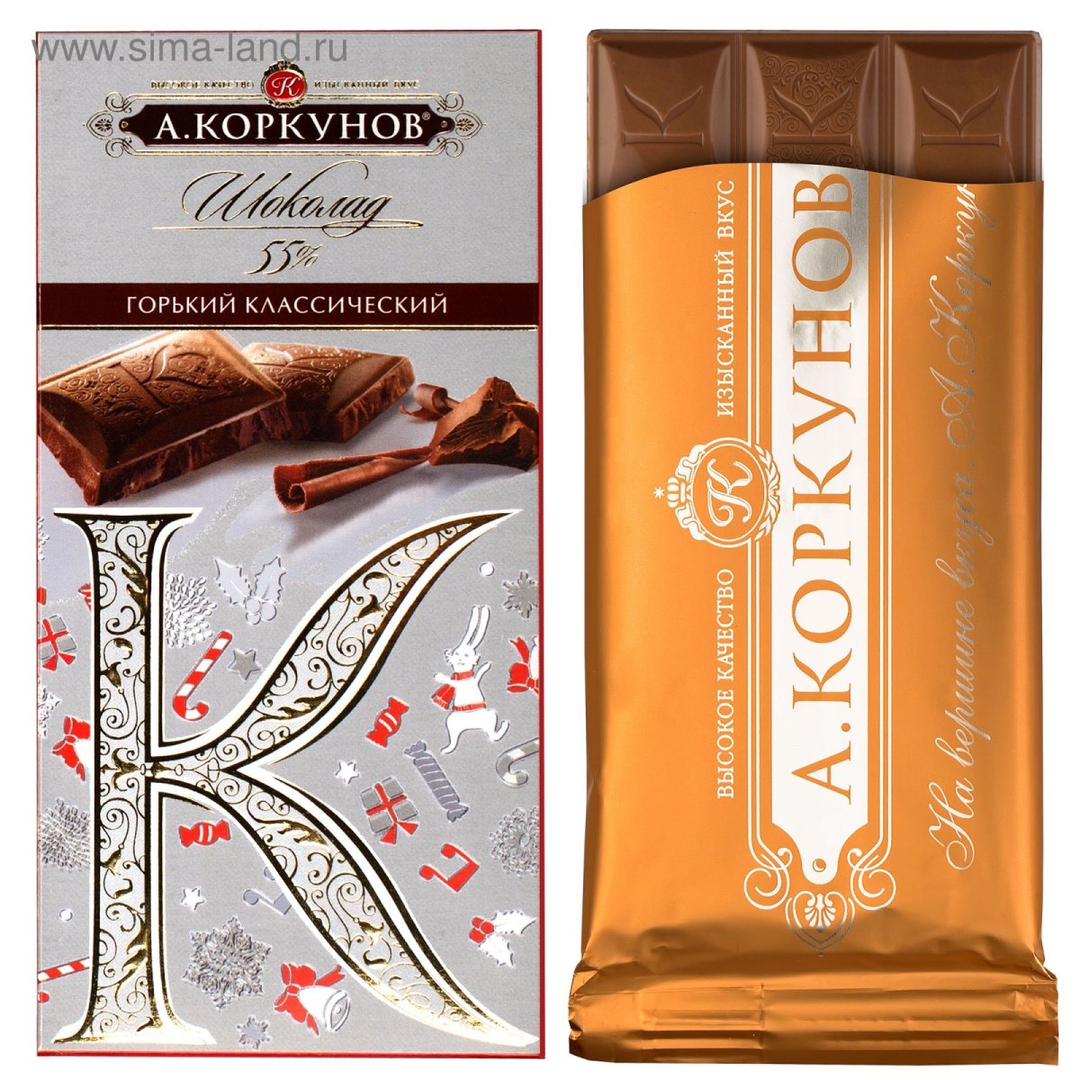 Коркунов Горький шоколад 90г