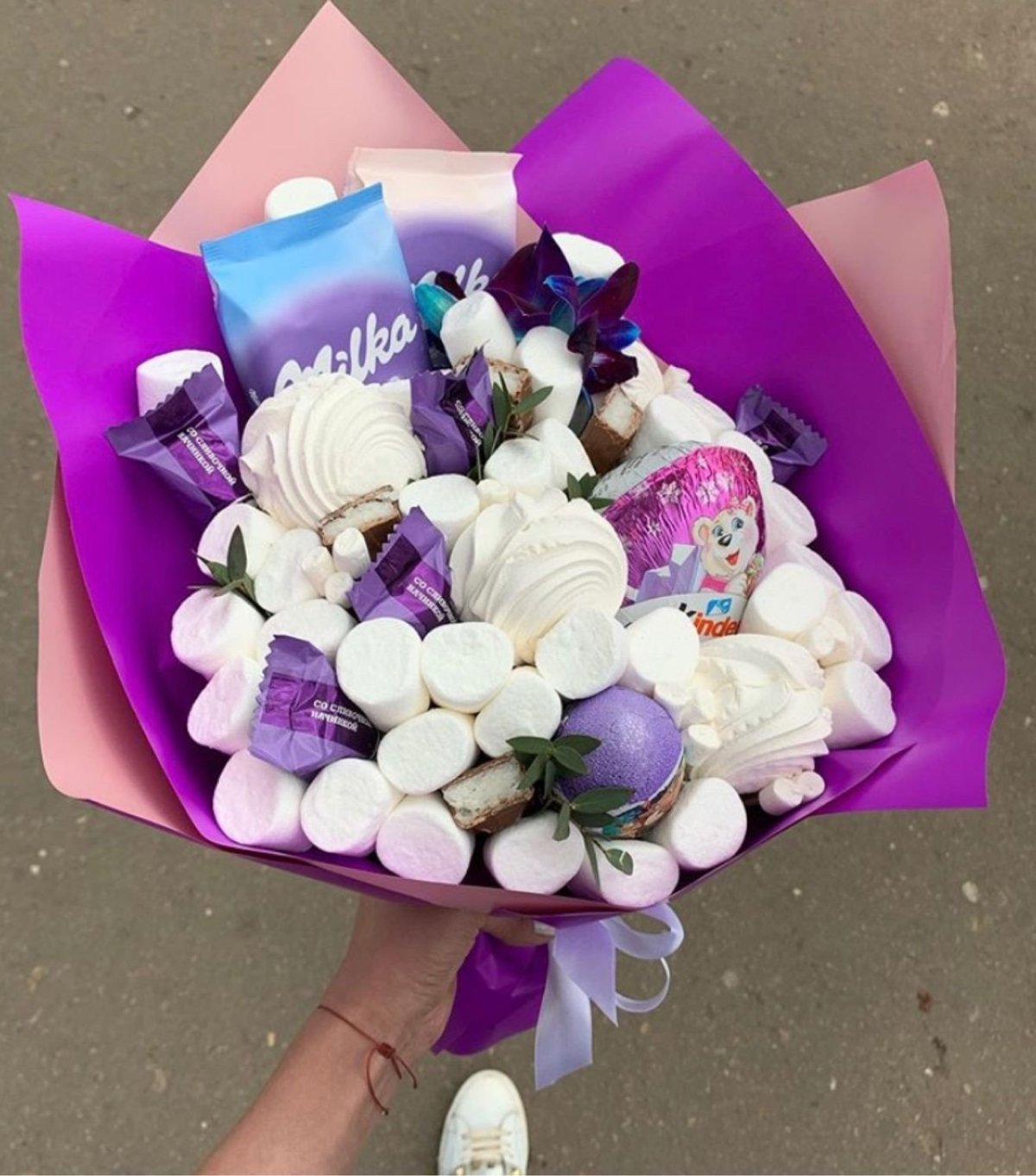 Конфетный букет сердце
