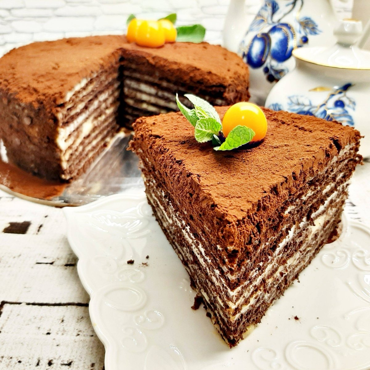 Медовик с шоколадными коржами