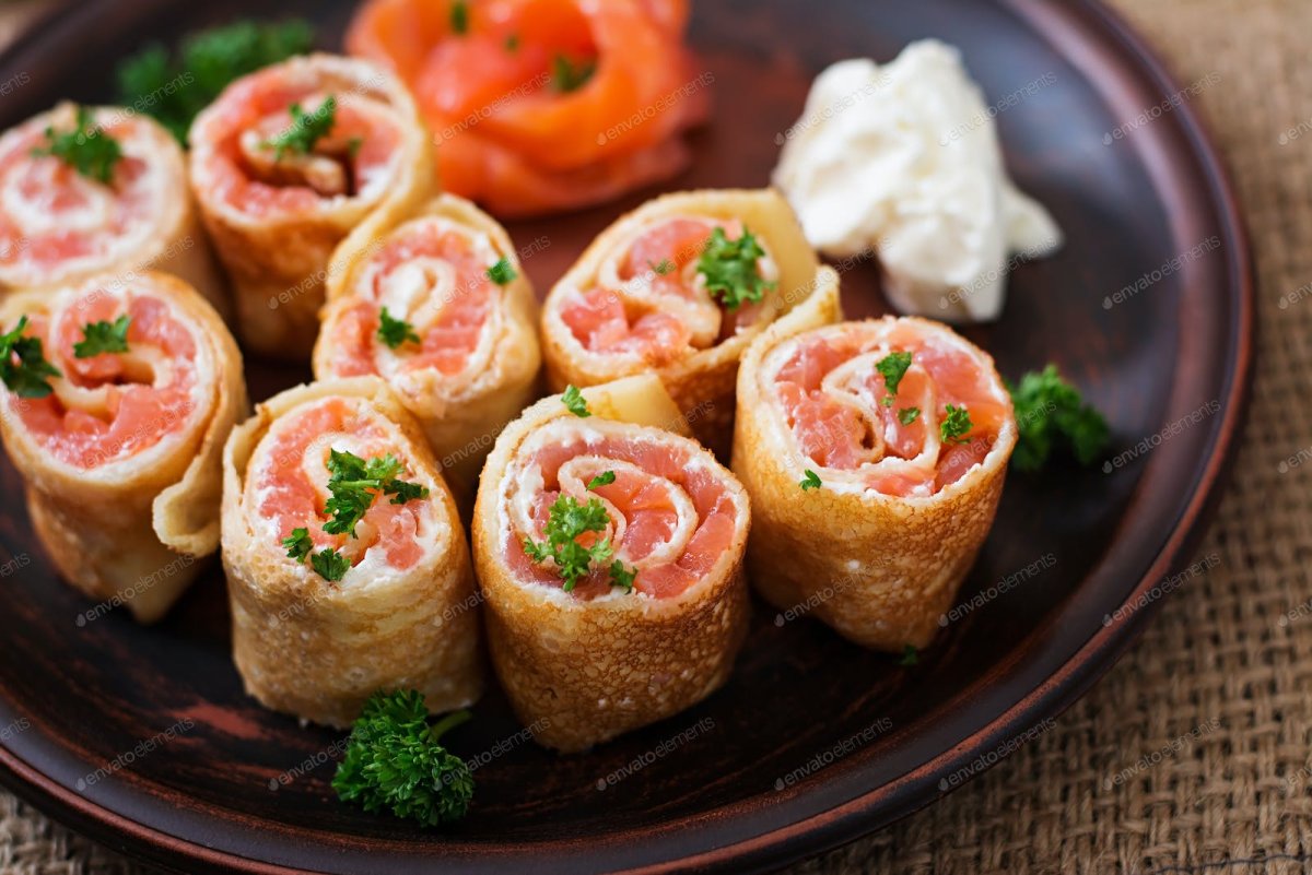 Цезарь блинчики с куриным филе