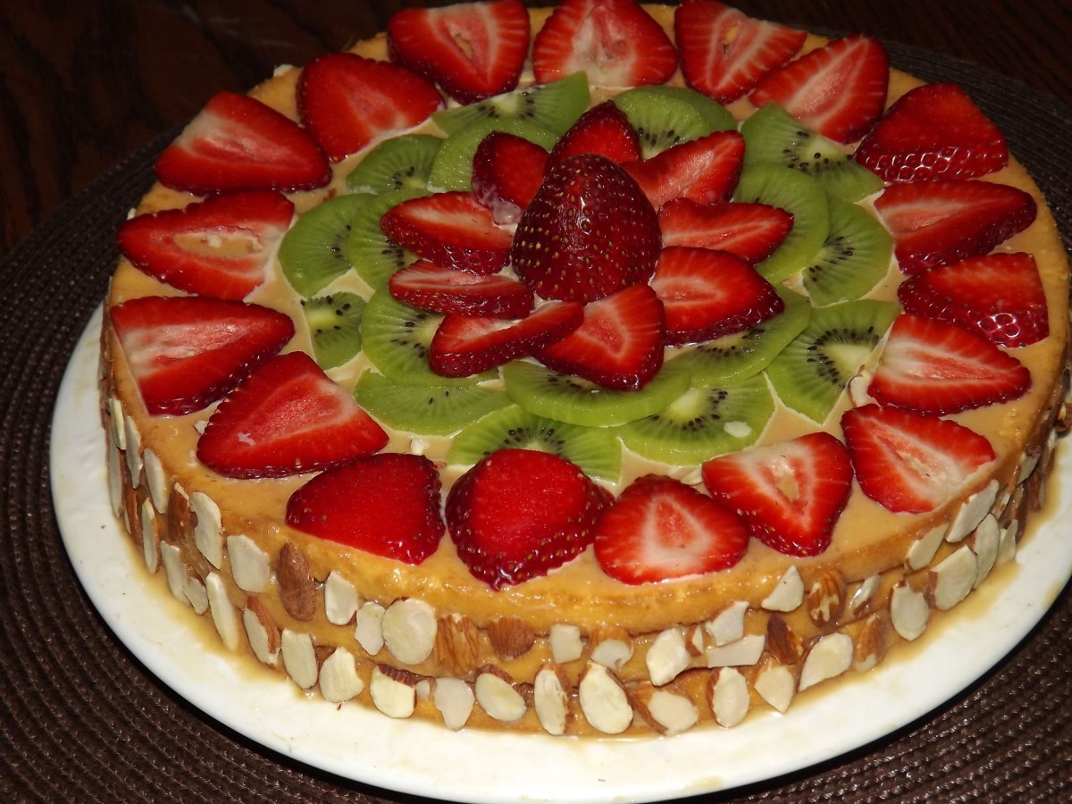 Чизкейк с желатином и киви