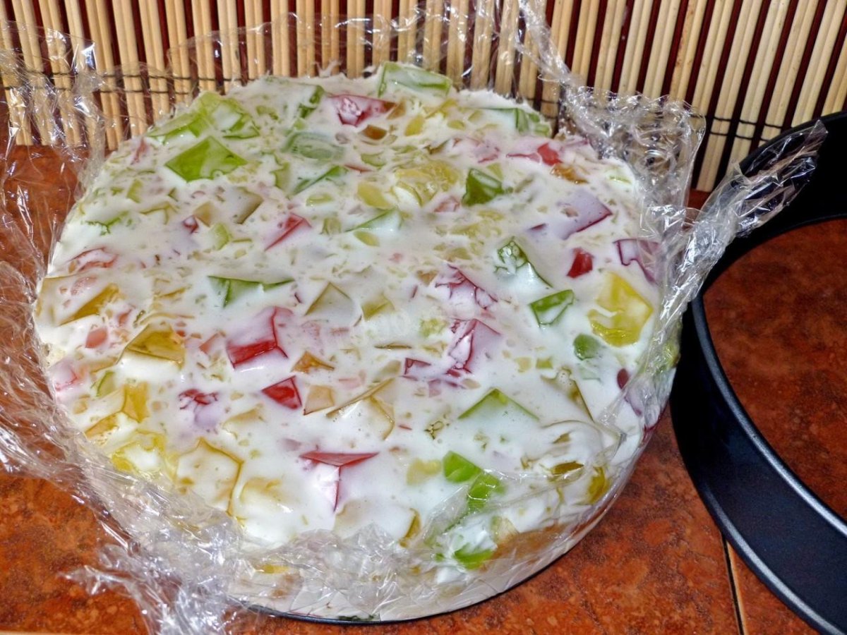 Торт мозаика с желе