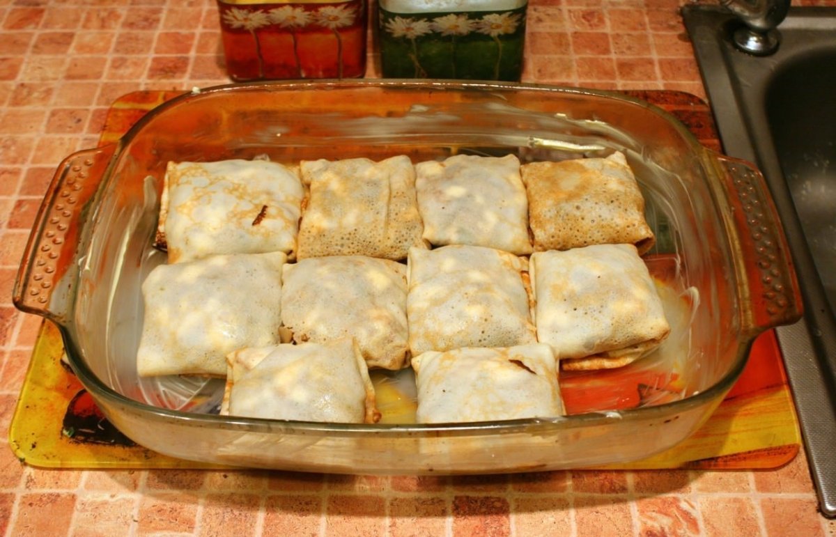 Блины сложить конвертиком