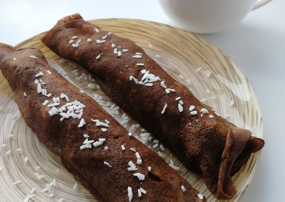 Блины с бананом и шоколадом