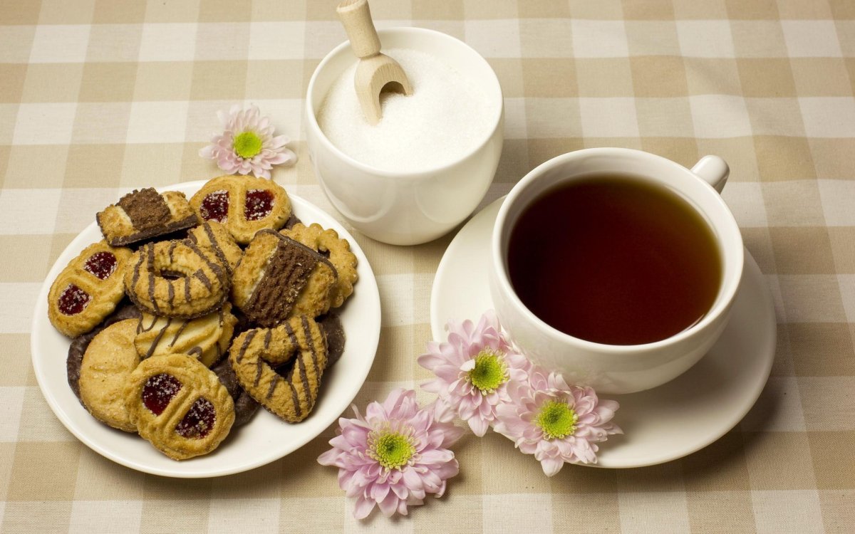Чай кофе печеньки