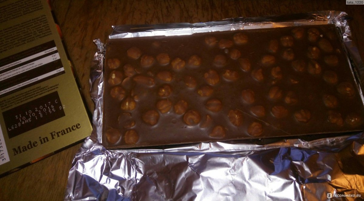 Chocolate with Hazelnuts in the Section