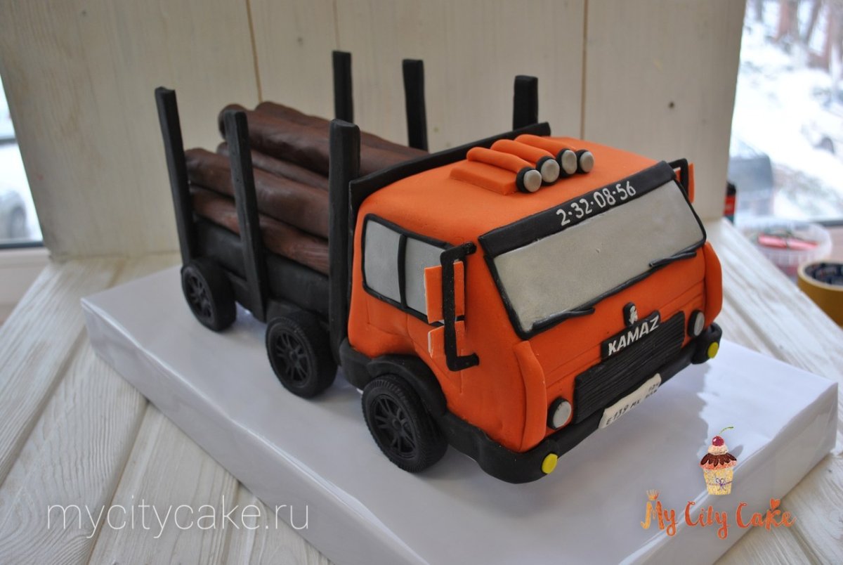 Торт с мусоровозом для мальчика