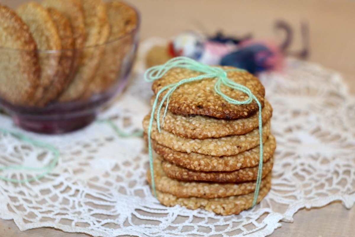 Печенье кукис с кунжутом