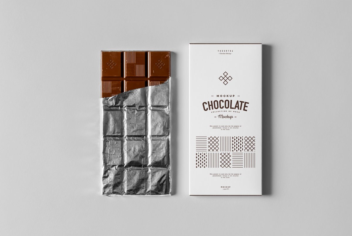 Mockup плитка шоколада