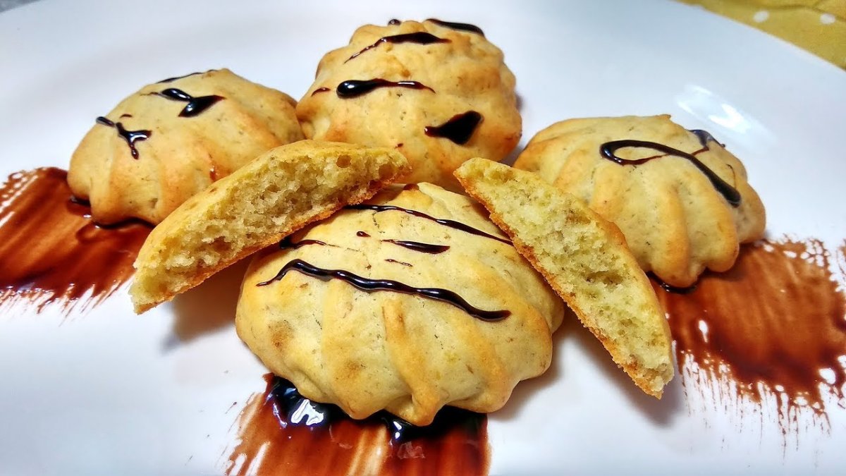 Печенье с бананом и кокосовой стружкой