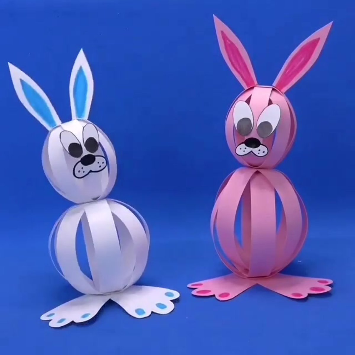 Зайчик из цветной бумаги