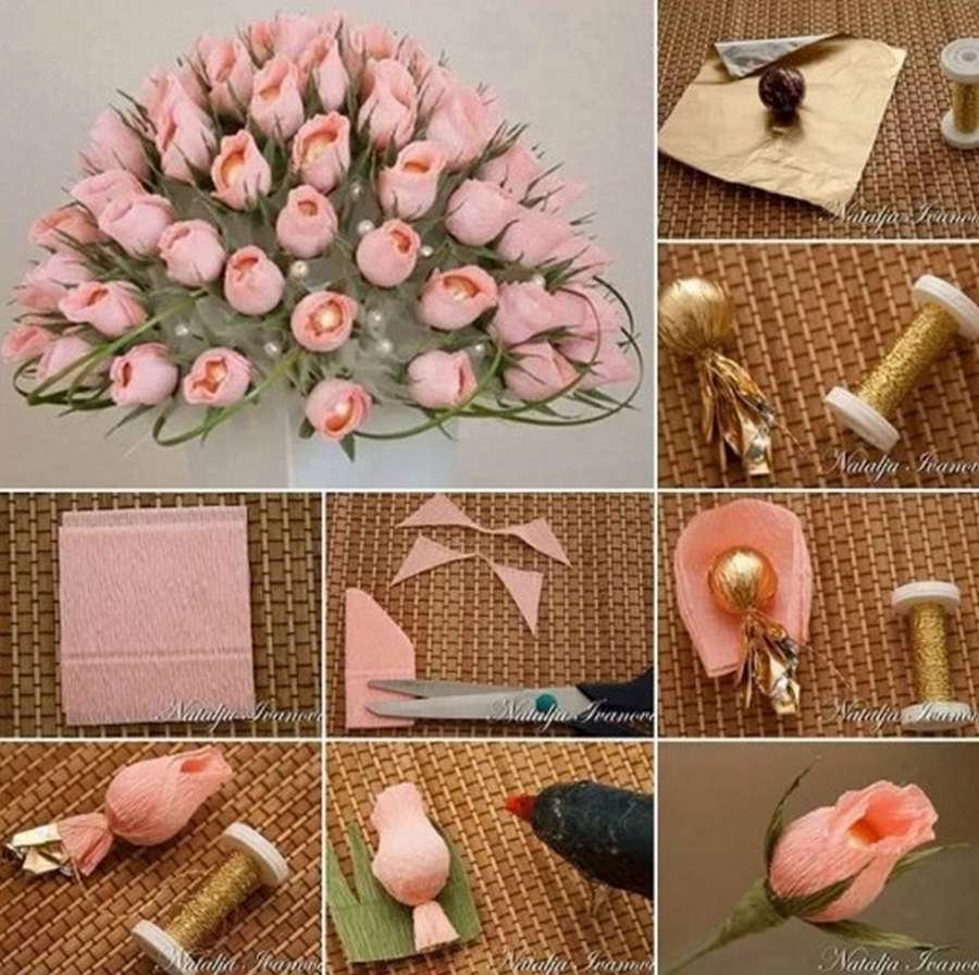 Цветы из конфет своими руками