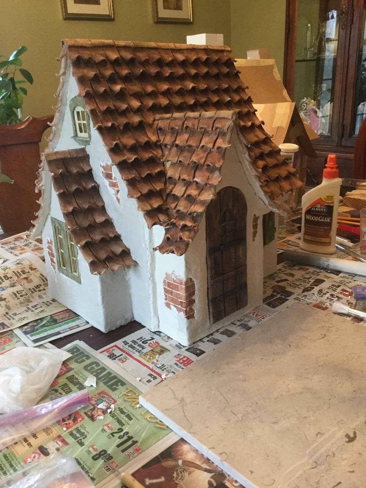 Картонный дом из кирпича