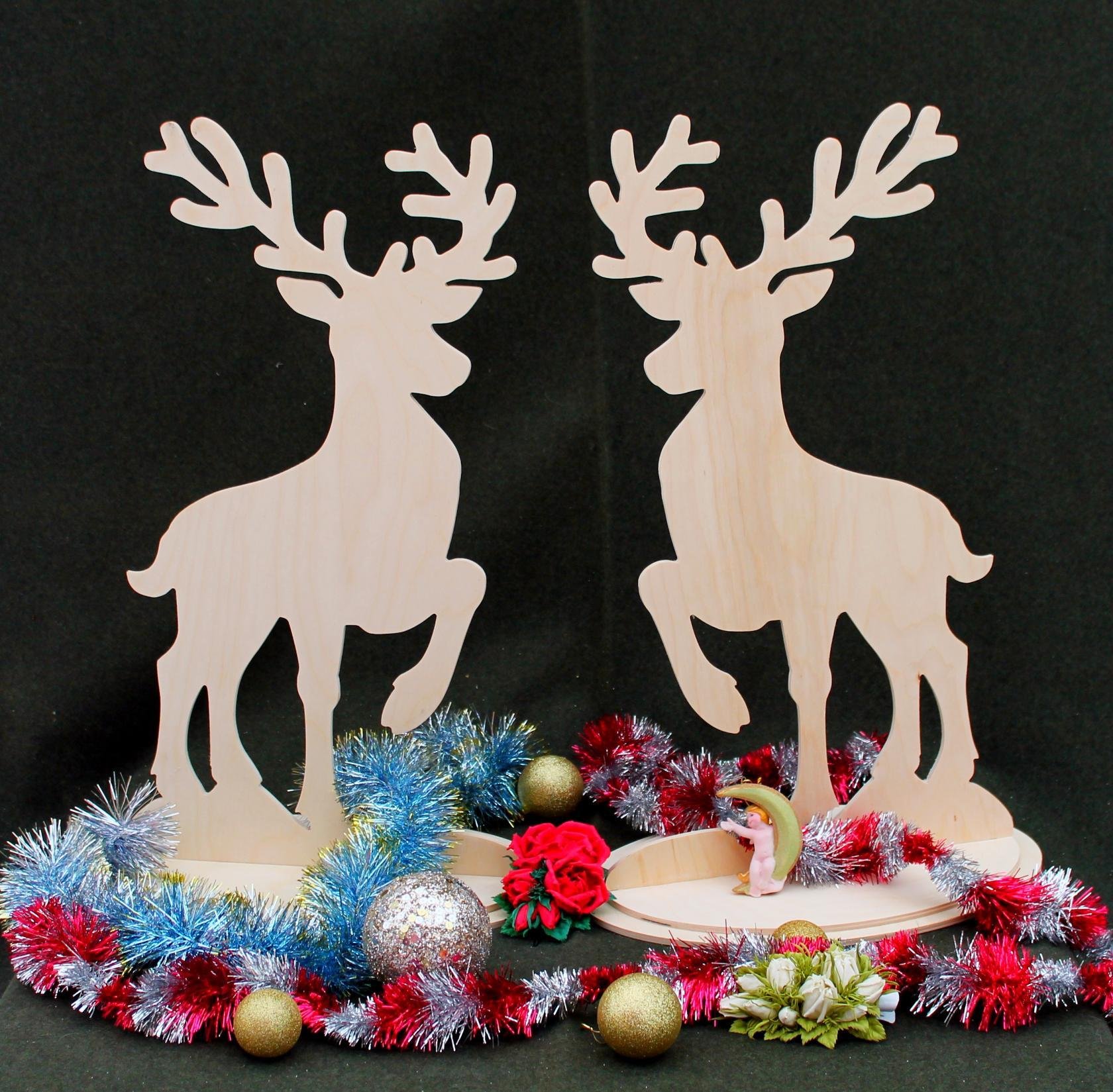 Рождественские сани с оленями из бумаги