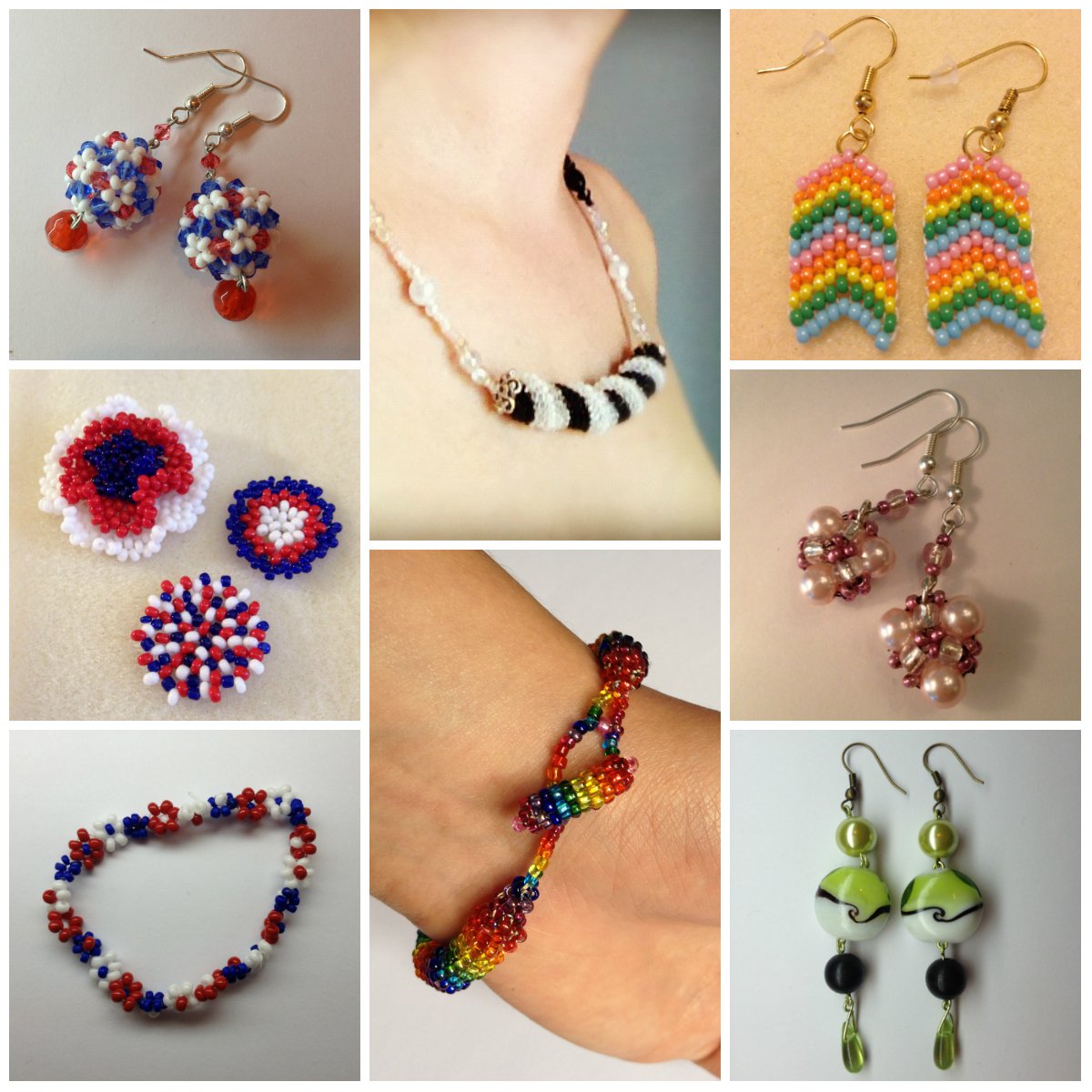 Серьги из бисера фрукты