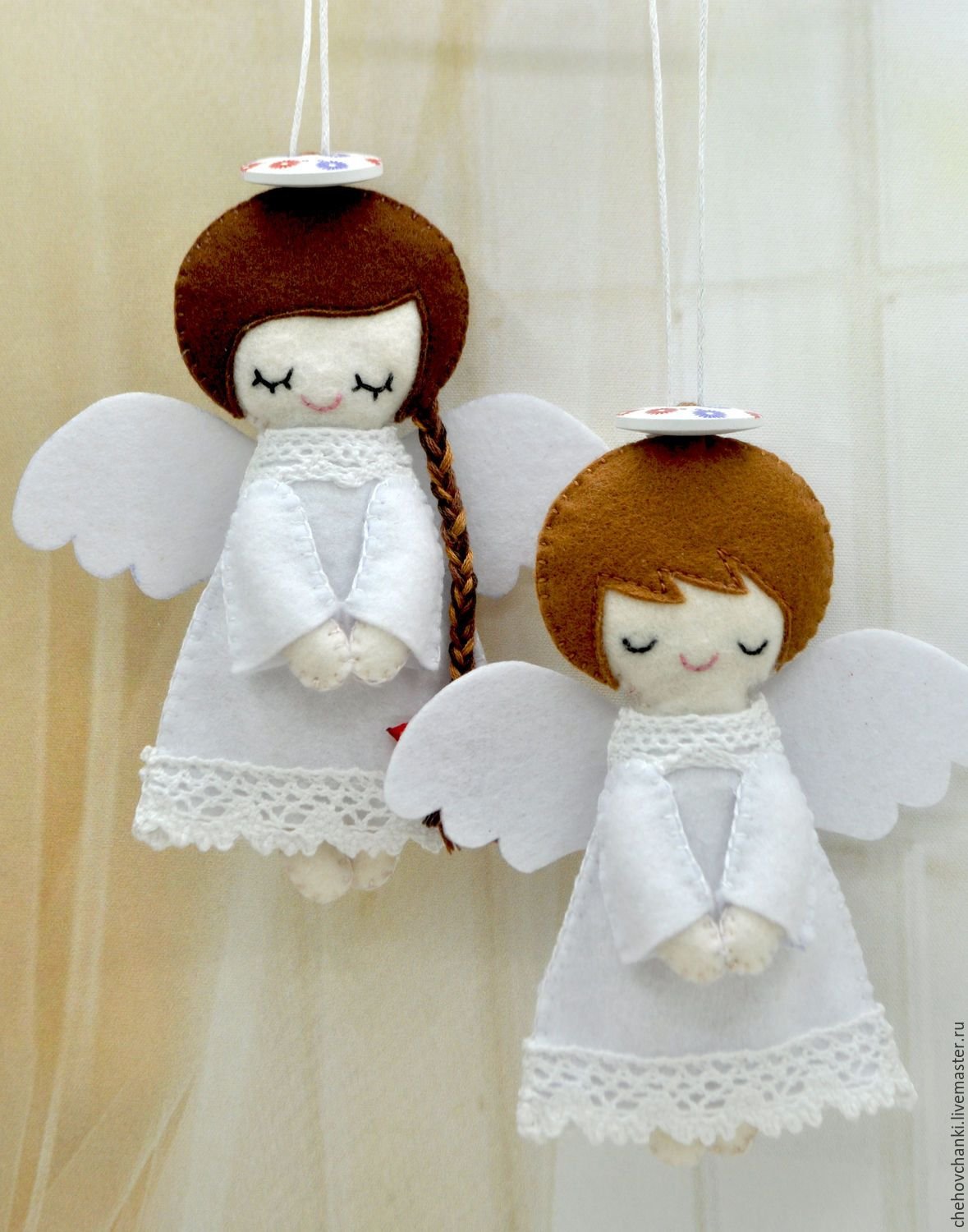 Новогодние игрушки из фетра ангел