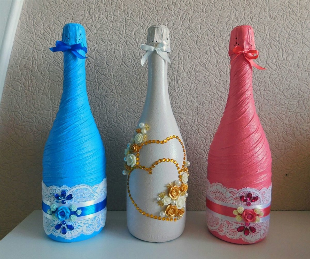 Декор бутылки шампанского