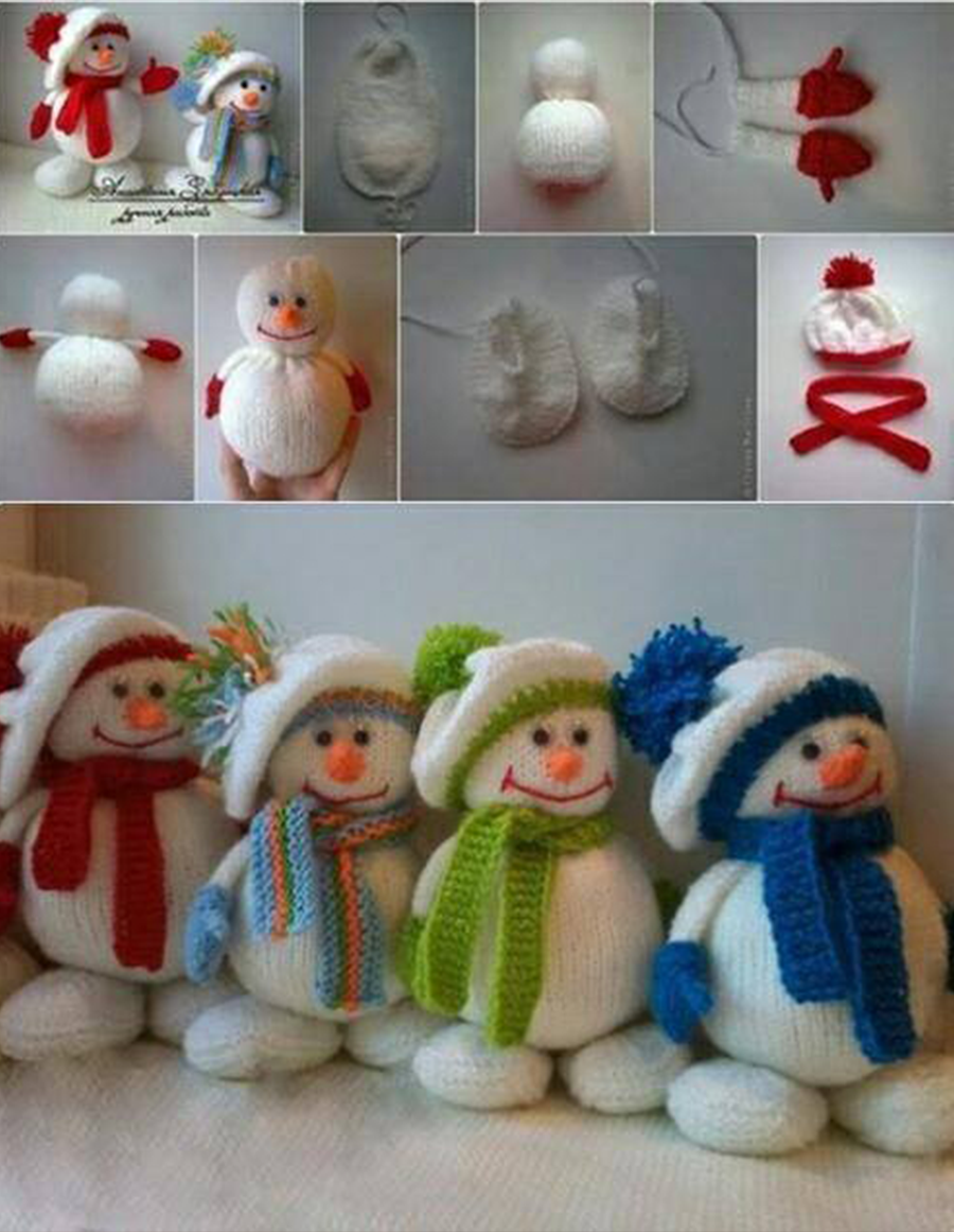 Снеговик из фетра