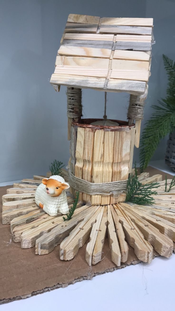Мельница из прищепок деревянных