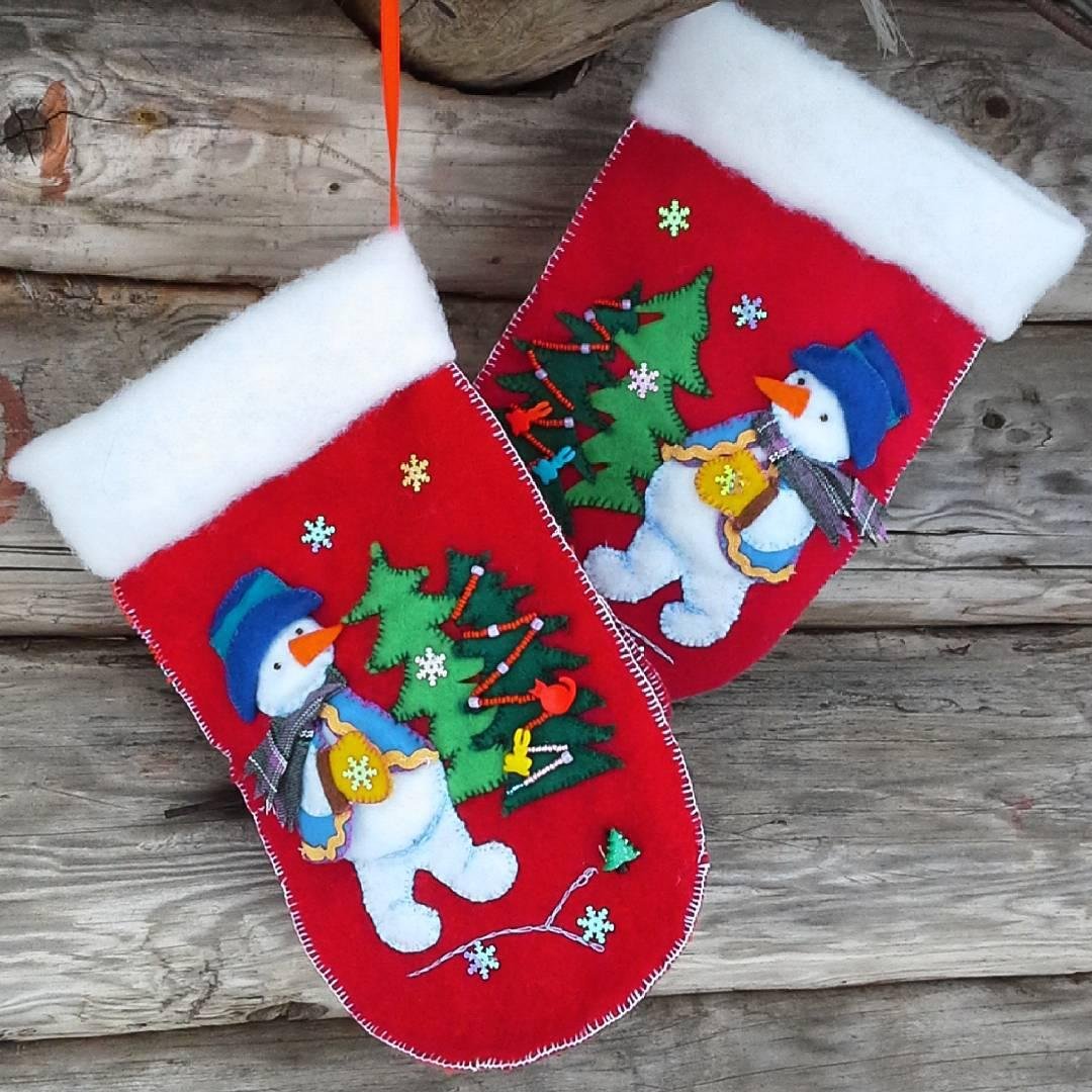 Новогодний сапожок из фетра