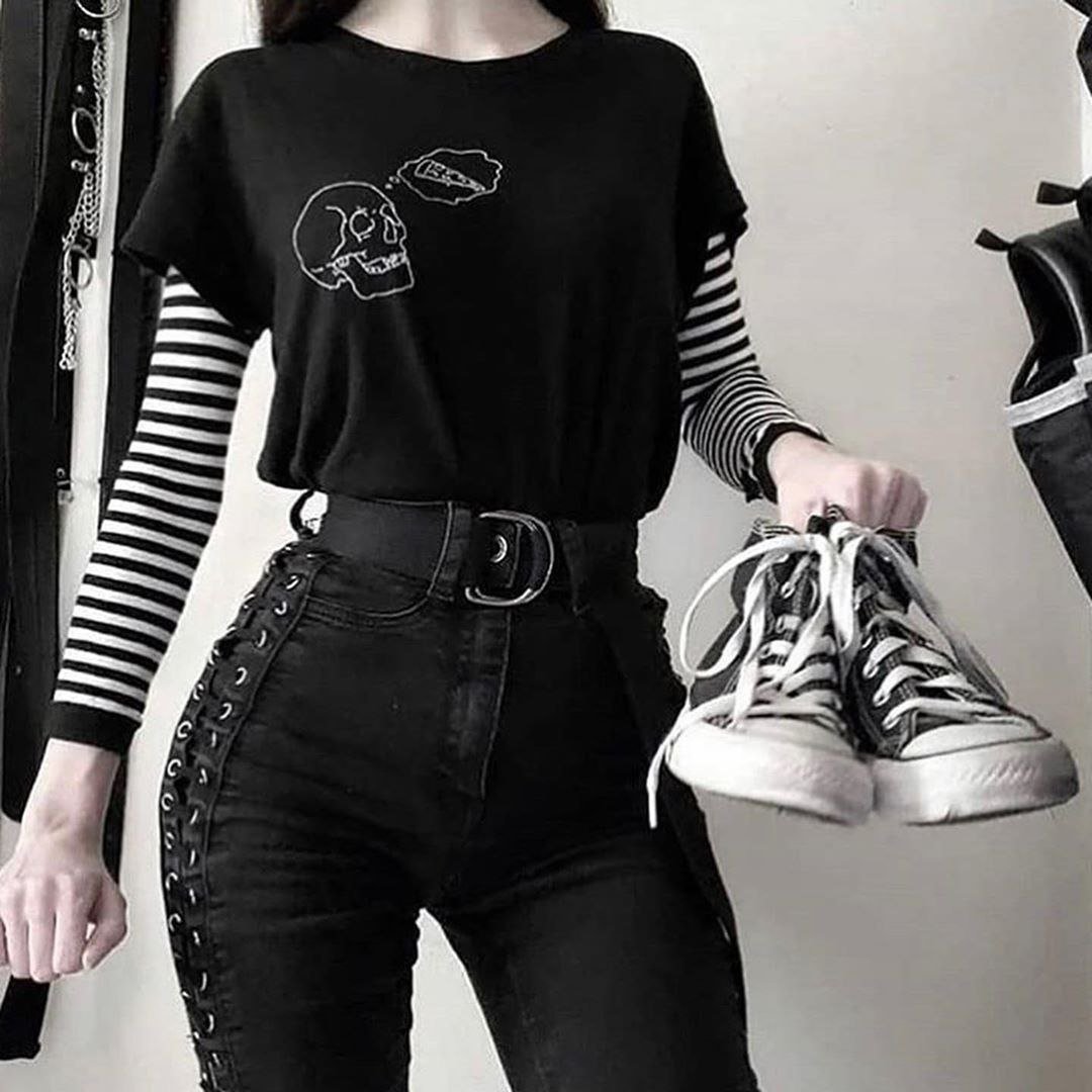 Goth outfit Грандж 2020 корейский