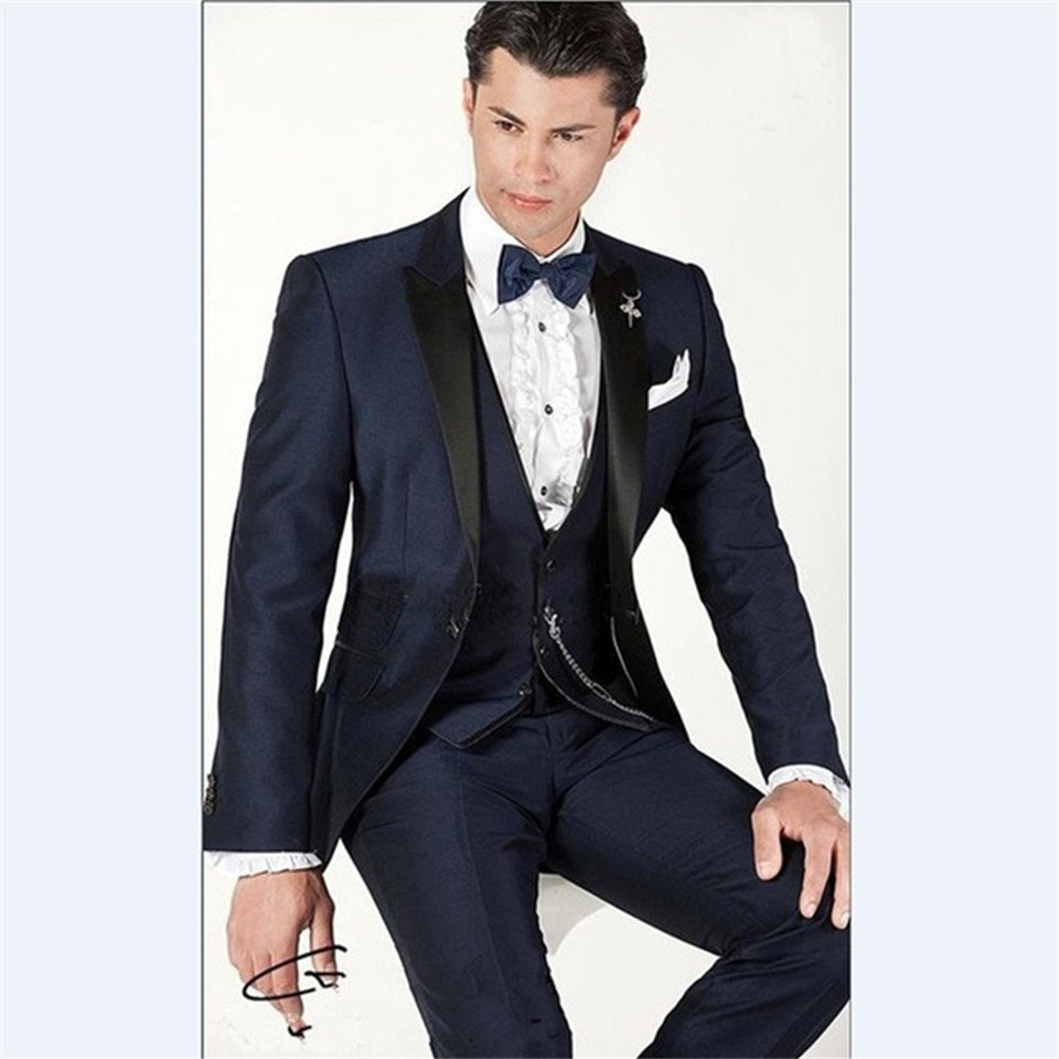 2022 Brown Classic men Suit 3 pieces Tuxedo Peak Lapel Groomsmen Wedding Suits Set Fashion men Business Blazer Jacket Pants ves