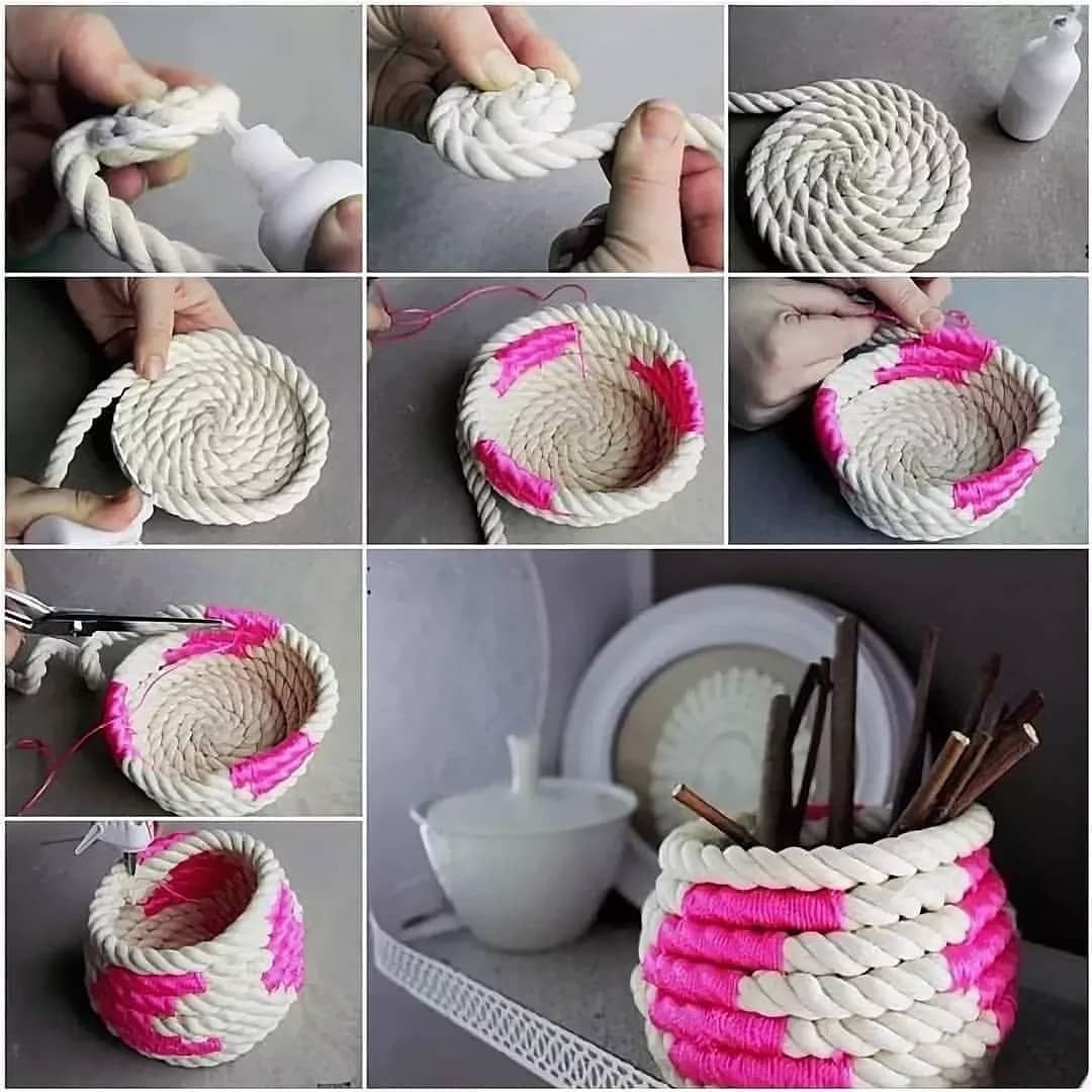 Корзинка фонарик из ткани