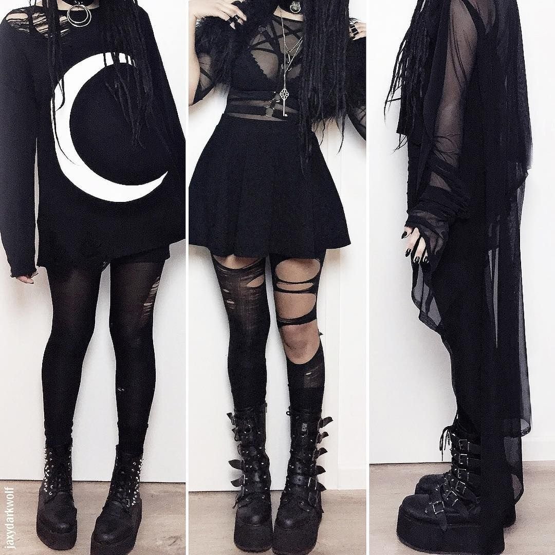 Goth outfit Грандж 2020 корейский шорты