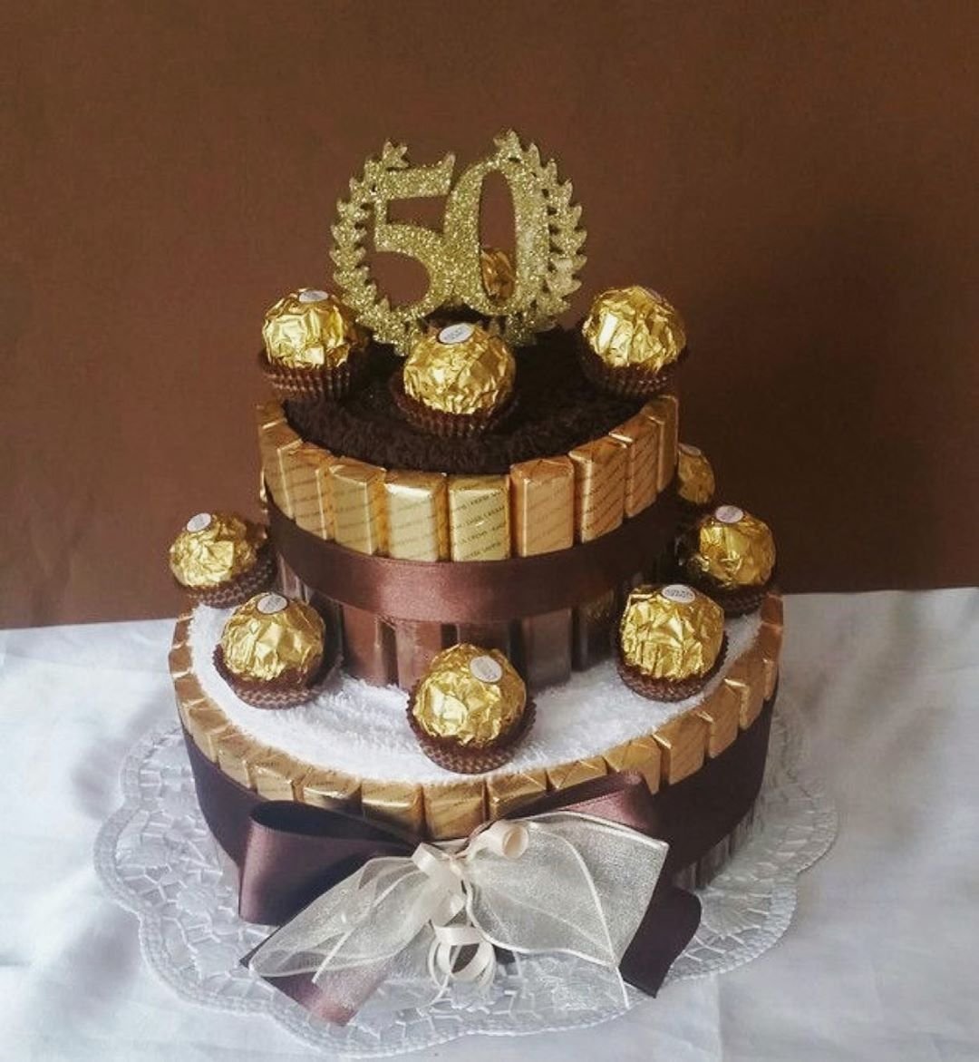 Торт из конфет для мужчины