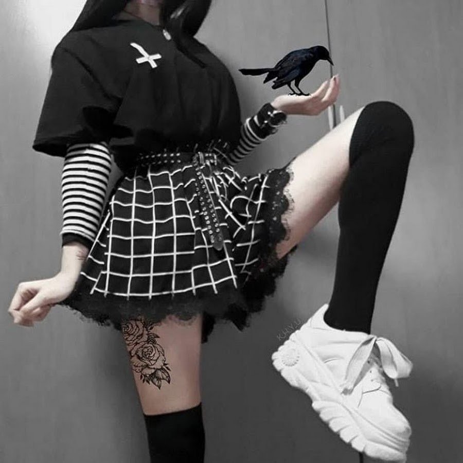 Goth outfit Грандж 2020 корейский