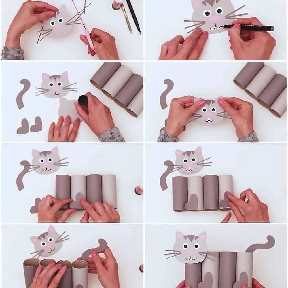 Органайзер котик из бумаги