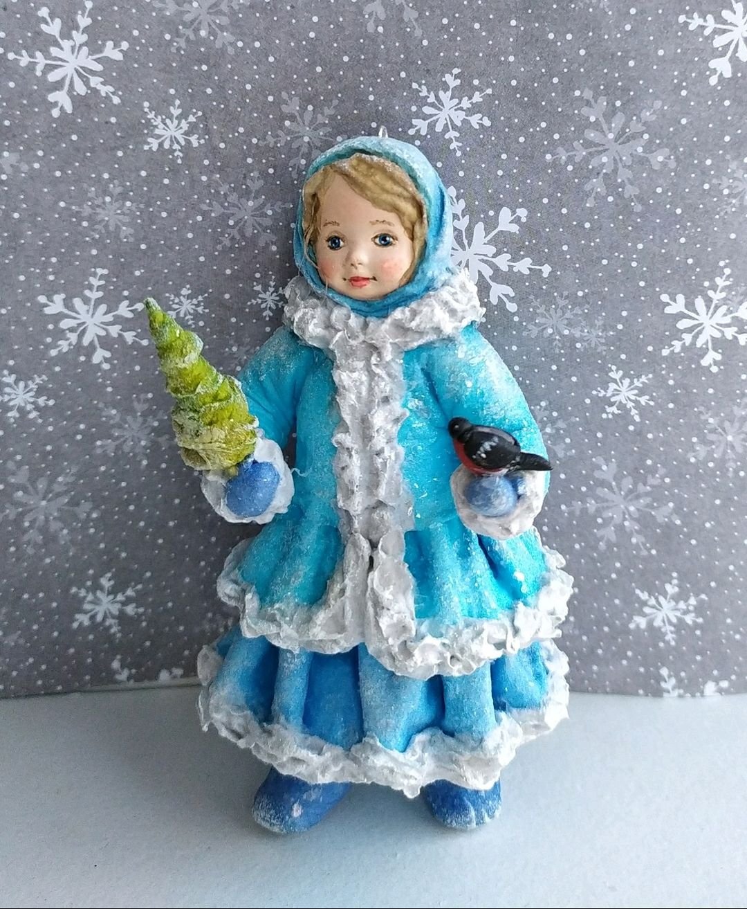 Ватная елочная игрушка Снегурочка