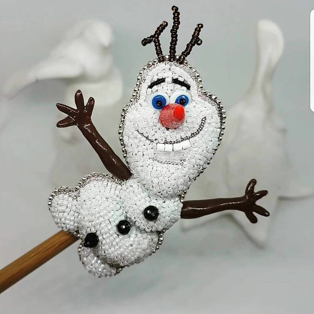 Снеговик из бисера