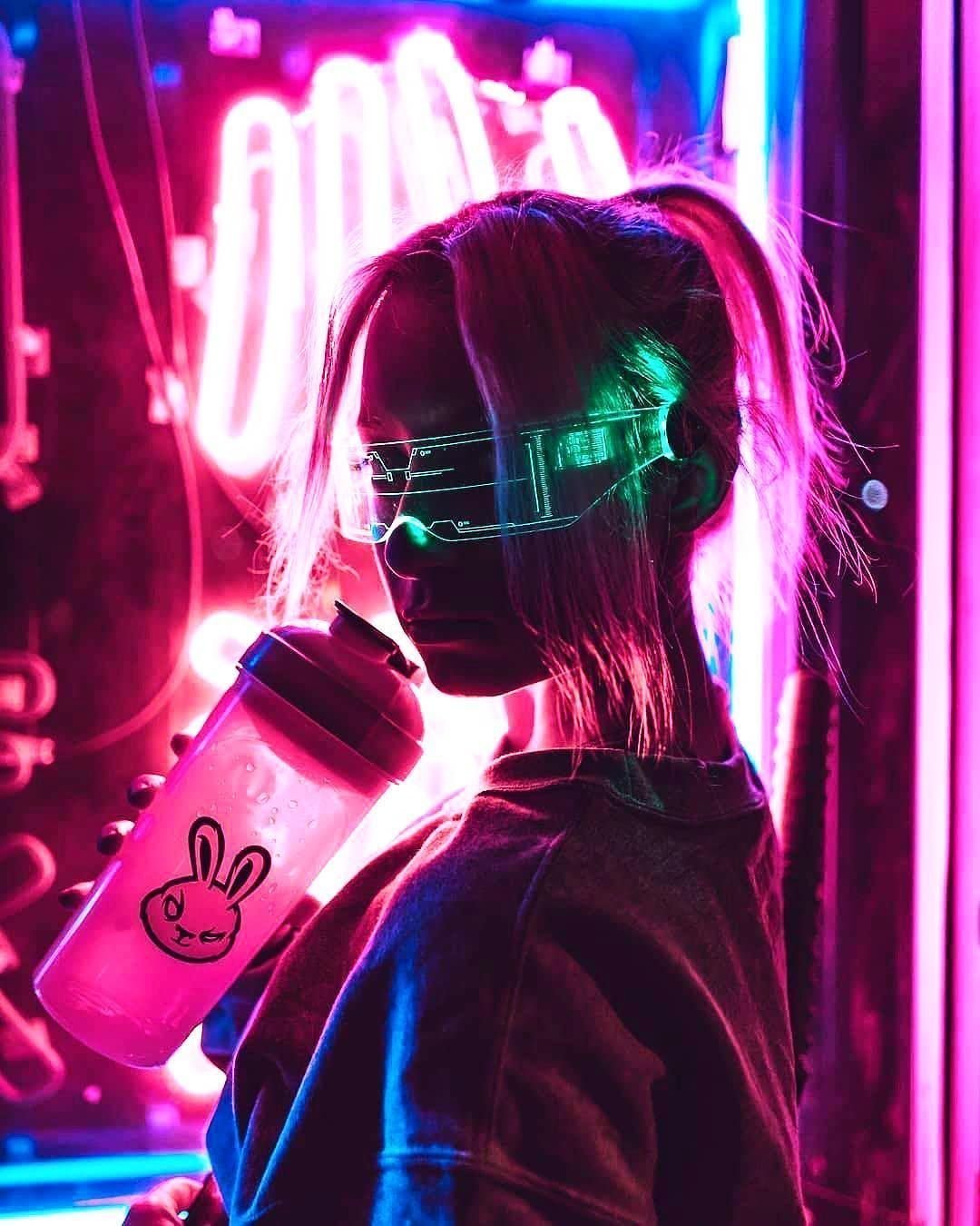 Cyberpunk 2077 очки неон