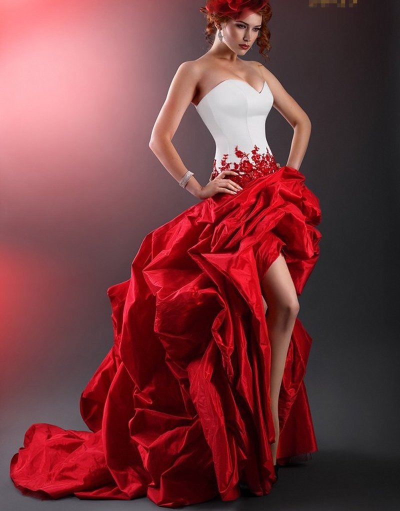 Платье красное свадебное короткое
