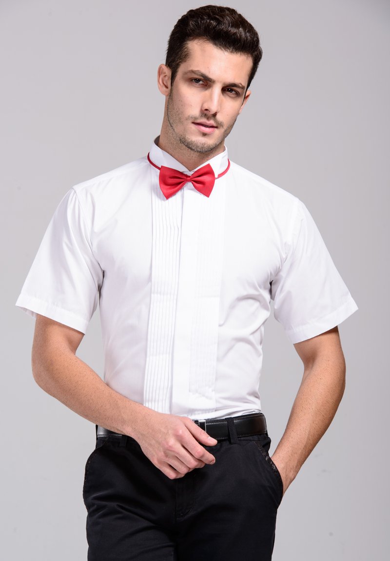 Sorrento Slim Fit рубашка белая чёрный воротник