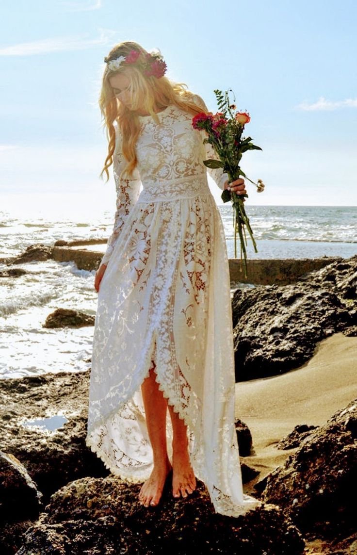 Свадебное легкое платье для пляжа