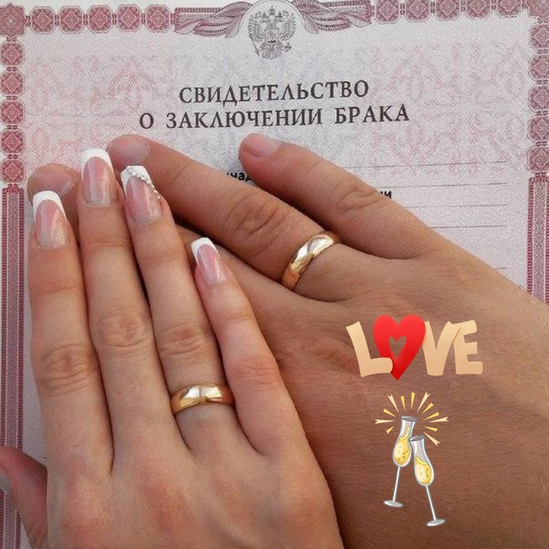 Свадебные кольца на пальцах