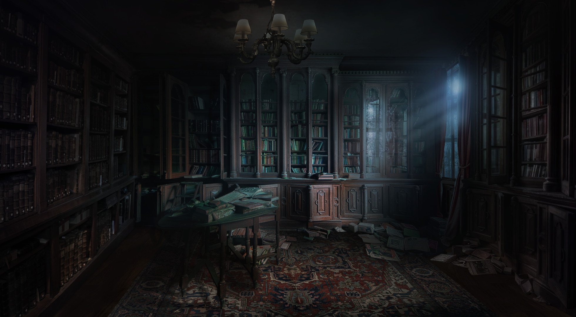 Темная комната книга. Лавкрафт особняк. Мрачный интерьер. Таинственная комната. Заброшенная библиотека.