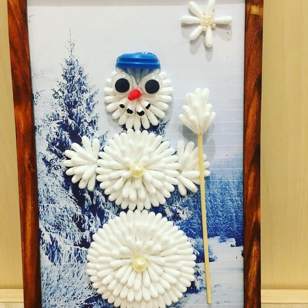 Овечка из ватных палочек