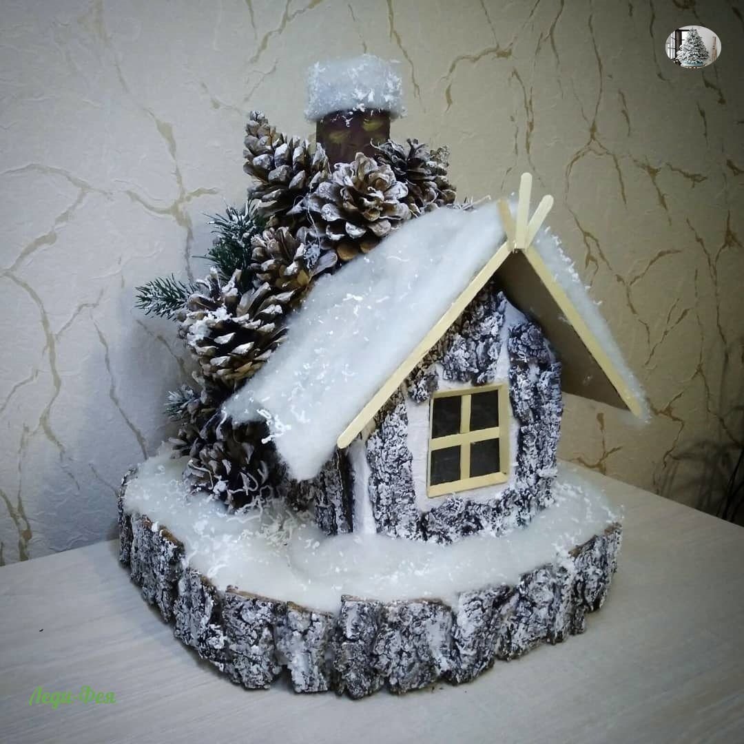 Новогодняя избушка поделка