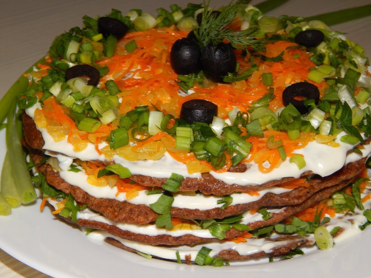 Печеночный торт из куриной печени