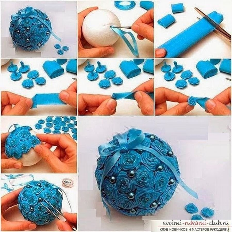 Елочная игрушка воздушный шар с корзиной
